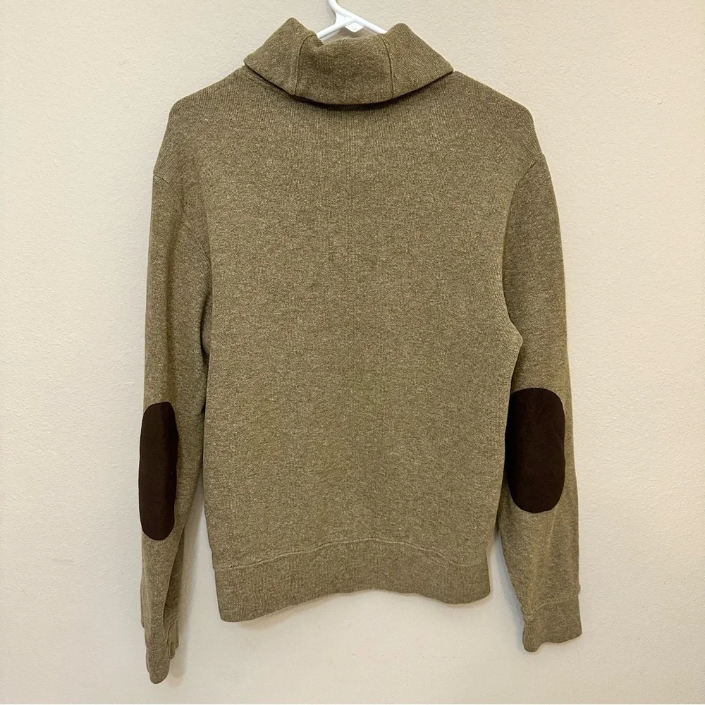 Cremieux Shawl Collar Sweater Small Elbow‎ Patch Tan Pullover Preppy Heritage